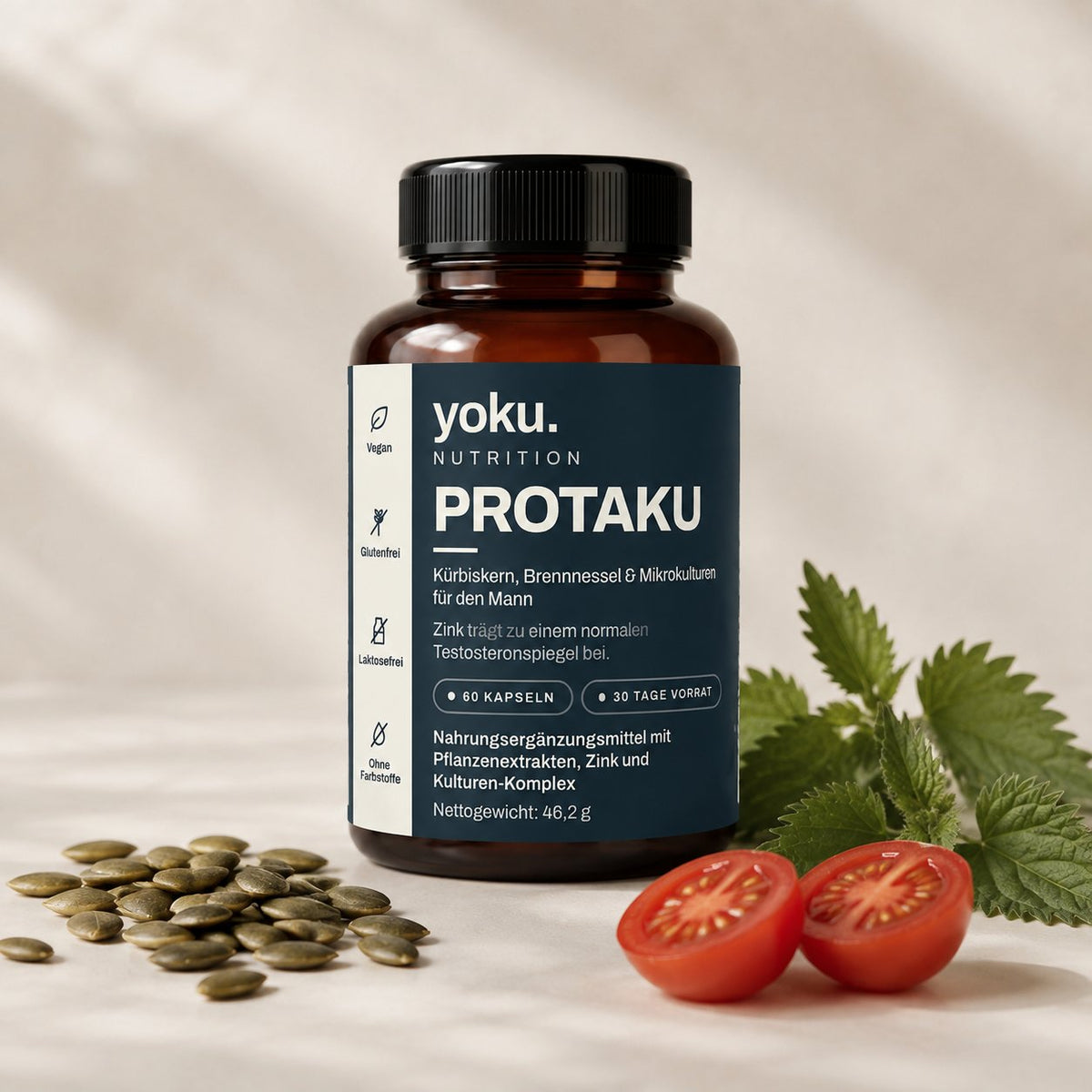 Yoku Protaku Dose mit Kürbiskernen, Brennnessel und Tomaten