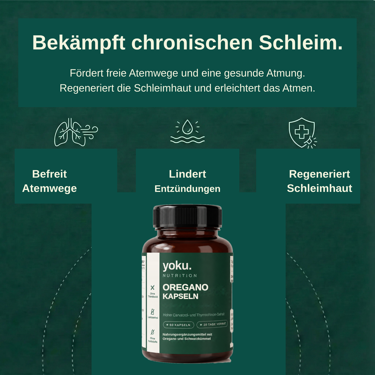Yoku Oregano Kapseln für freie Atemwege